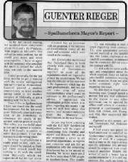 Mayor report July 1991 by Mayor Guenter Rieger